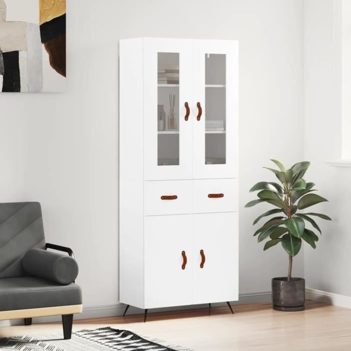 VidaXL Highboard White 69.5x34x180 Cm Engineered Wood 3198505