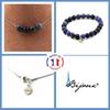 Stones and Minerals. Jewelry Set Bracelet Necklace 4 Sodalite Beads 8 Mm. Steel Chain Customizable Size.