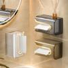 Punch-Free Creative Tissue Box Wall-Mounted Paper Towel Napkin Storage Box Household Kitchen Bathroom Paper Organizer