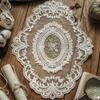 1Pc Retro Oval Lace Coaster Elegant Lace Tablecloth Coffee Coasters Table Mat