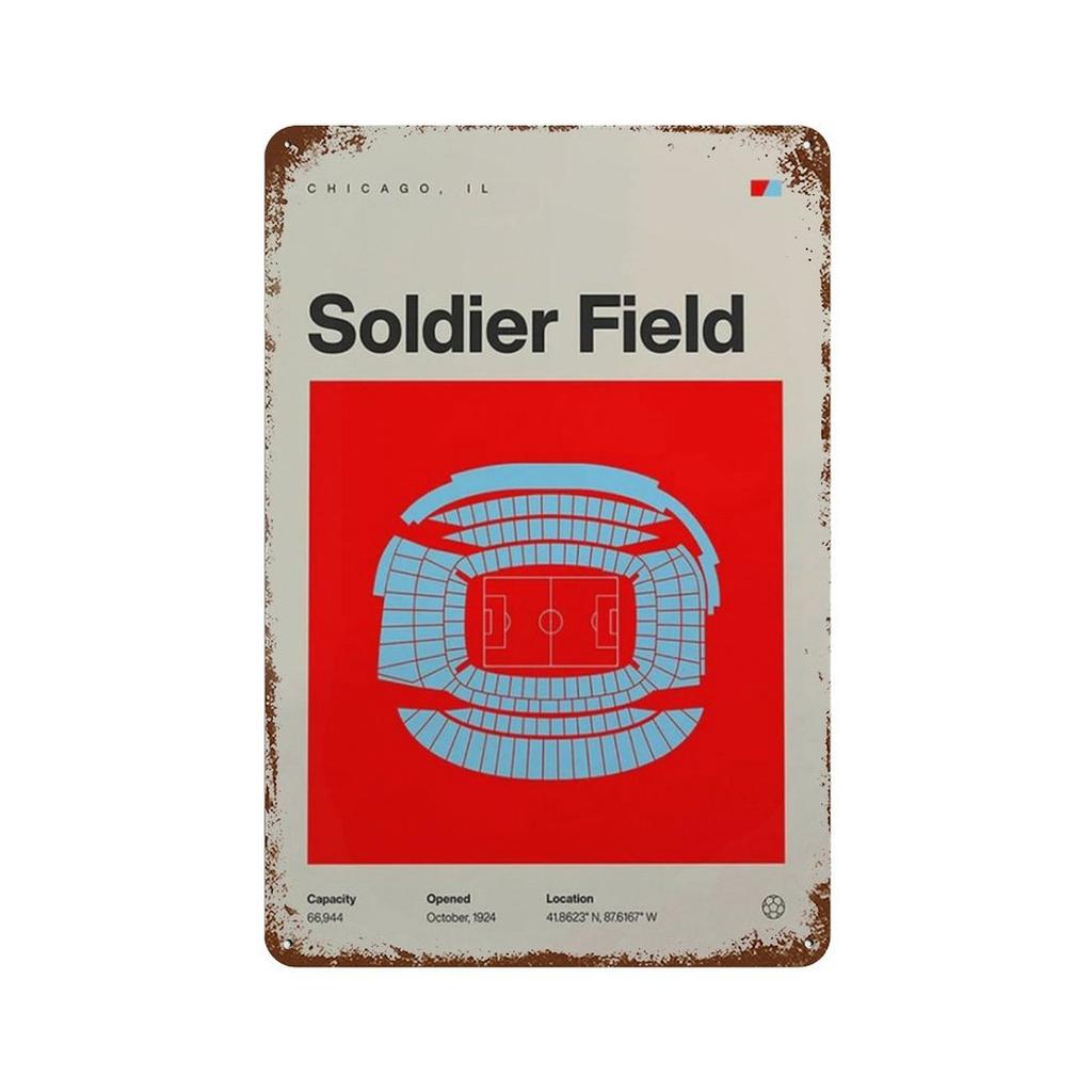 Vintage Metal Posters Signs Modern Famous Football Stadium Nordic Style Wall Art Poster for Living Bar