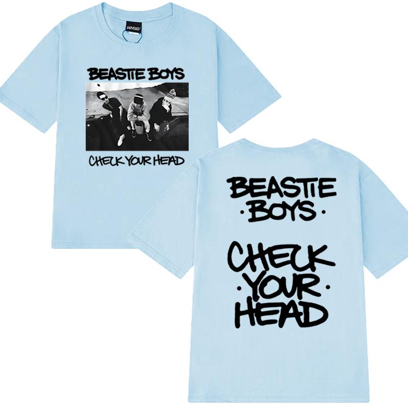 Hip Hop Groups Beastie Boys Check Your Head Album Print T Shirt Unisex Vintage Summer Short Sleeve T-shirts Men Women Cotton Top