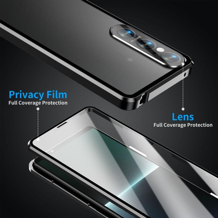 For Sony Xperia 1 V HD Magnetic Metal Tempered Glass Phone Case