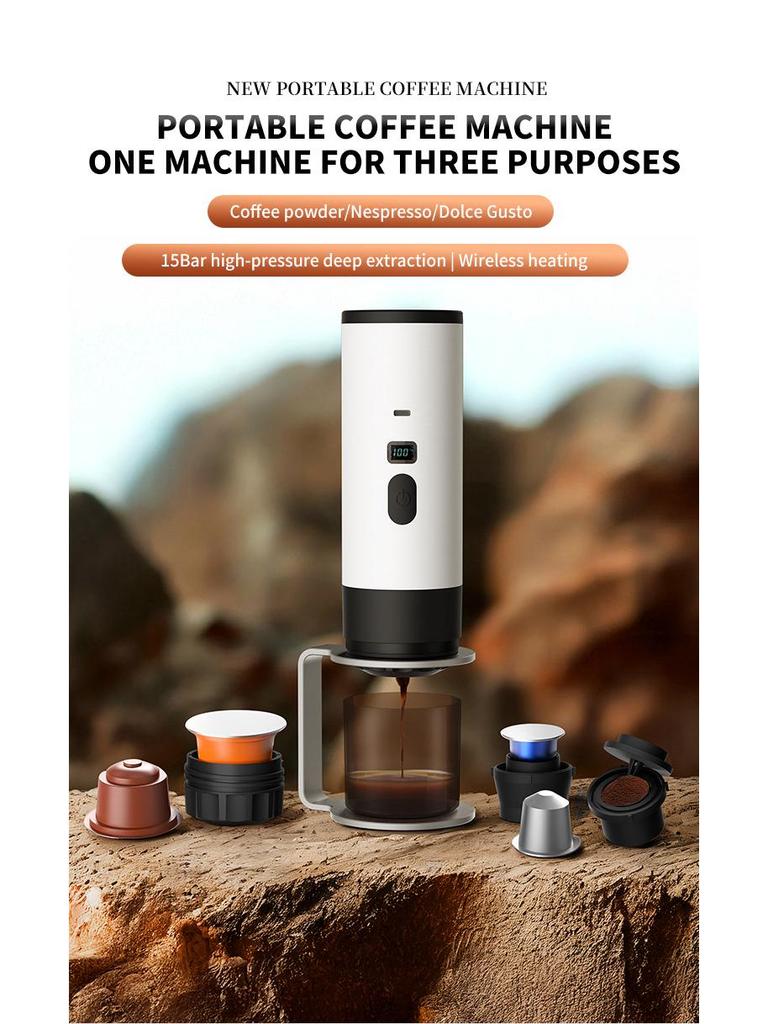 Portable Electric Espresso & Americano Coffee Maker with Heating Pump