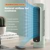 Bedroom Desk Mini Tower Fan, Rechargeable Oscillating Table Fan, 3-Speed Wind Speed Adjustment, Up To 30 Hours