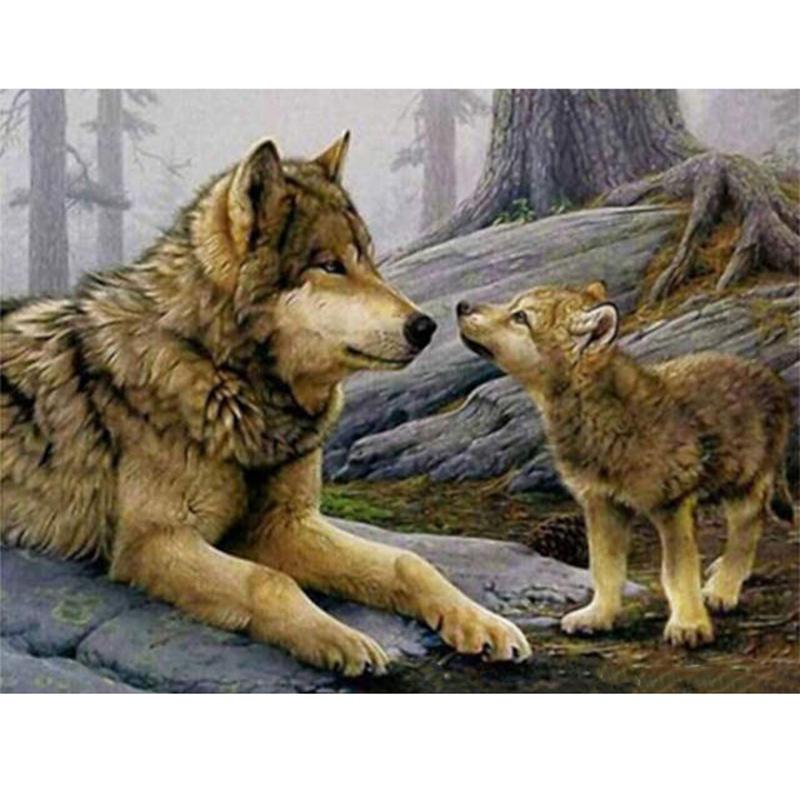 Animal Wolf DIY 5D Diamond Painting Full Round Drill Mosaic Diamond Embroidery Cross Stitch Rhinestones Handmade Gift Home Decor