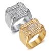 Ring New Hip-hop Jewelry Gold-plated Diamond Luxury Square Men's Ring