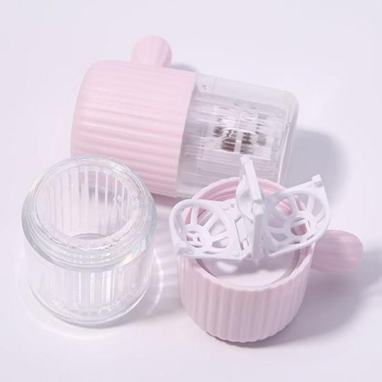 Contact Lens Washer with Tweezer Drawstring Energy Saving Contact Lens Cleaning Case Box Mini Contact Lens Manual Spin Cleaner Travel Use