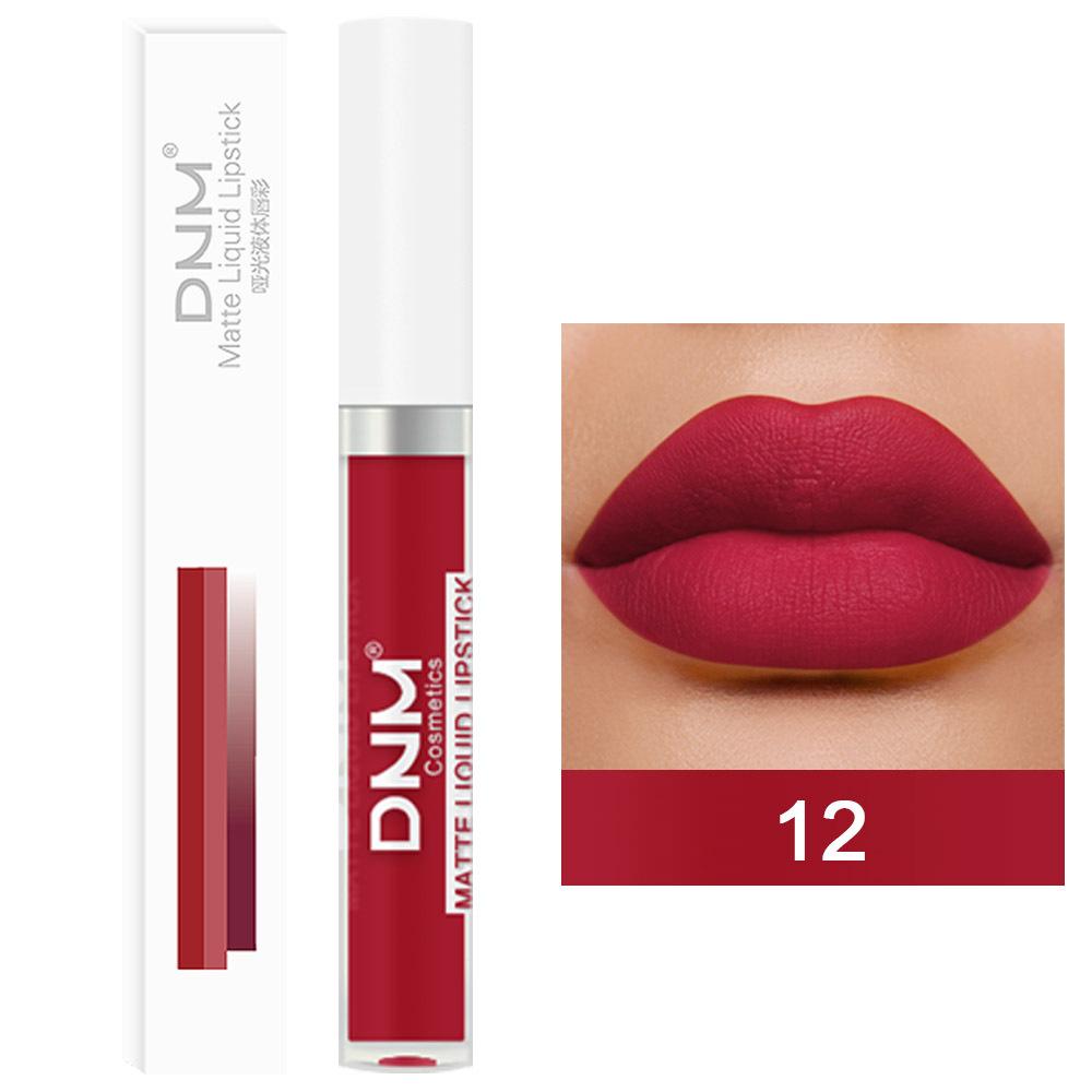 DNM 19 Colour Matte Lip Gloss Waterproof Long Lasting Non-Fading Lip Glaze Multicolour Non-Stick Lipstick