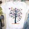 Fashion Butterfly Tree Printed Women T-shirt Harajuku Funny 90s Girls Graphic Print O-neck Tops Tee Female Clothes,Drop Shipping