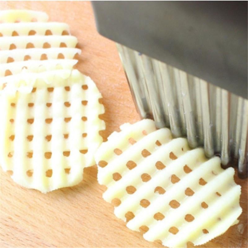 Kitchen Stainless Steel Wave Potato Slicer Onion Carrot Chips Cutter Tool