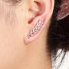 Hollow Out Leaves Earrings for Women Trendy Vintage Crystal Ear Stud Wheat Unique Design Silver Golden Color Girl Jewelry Gift