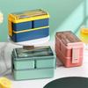 Portable Single/Double Layer Lunch Box For Kid With Fork And Spoon Microwave Leakproof Sealed Bento Box Student Worker Lunch Box
