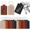 15pcs PU Leather Keychain, 6 Colors Rectangular Leather Key Fob Kit, Laser Engraving Keychain For Stamping Craft