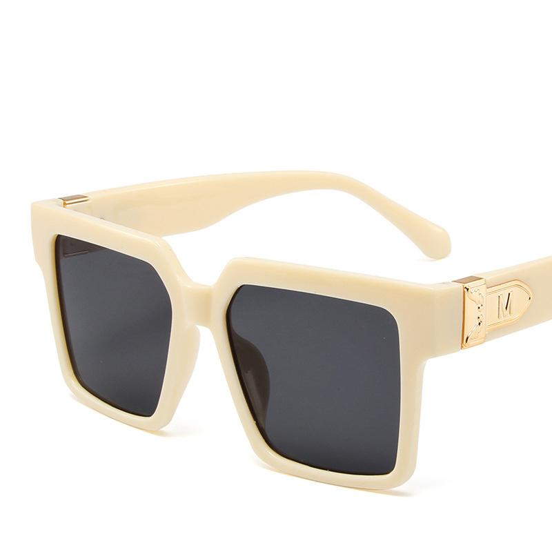 Ins Candy Color Hip Hop Trend Sunglasses Fashion Simple Comfortable Net Red Sunglasses Retro Square Large Frame Glasses EMA