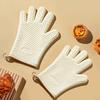 1 Pair Silicone Oven Gloves Anti-scalding Heat Resistant Up To 450 Degrees Fahrenheit Five Finger Oven Mitts Cooking Accessories