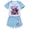 Kids Summer Sport T-Shirt And Shorts 2 Piece Outfit Tracksuit Set Short Sleeve Print Crop Tops With Clothing Set