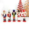 5pcs Mini Wooden Nutcracker Ornament Soldier Figure Christmas Tree Pendant Office Table Xmas Decor Statues Gifts For Friends Kid