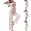 Women's Comfortable And Cute Floral Long-sleeved And Long-pants Pajama Set