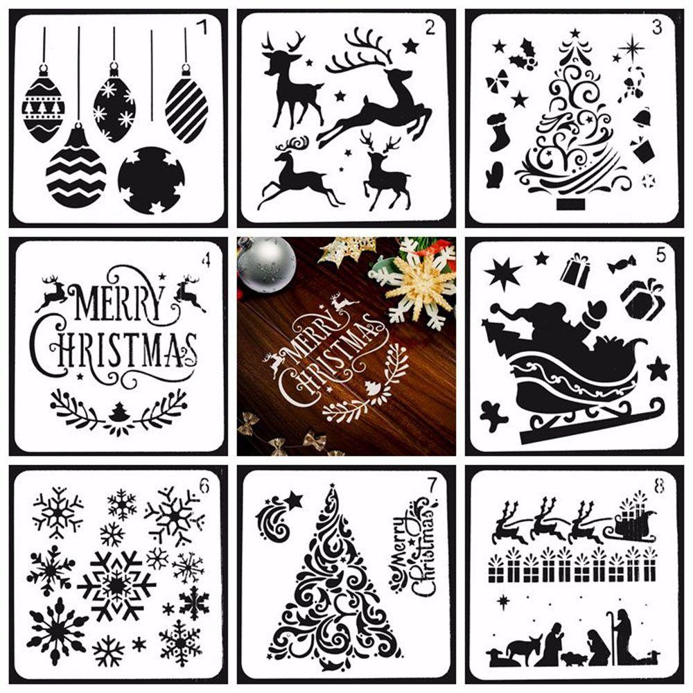 Layering Paper Card Wall Painting Scrapbooking Flower Template Embossing Christmas Hollow Stencils