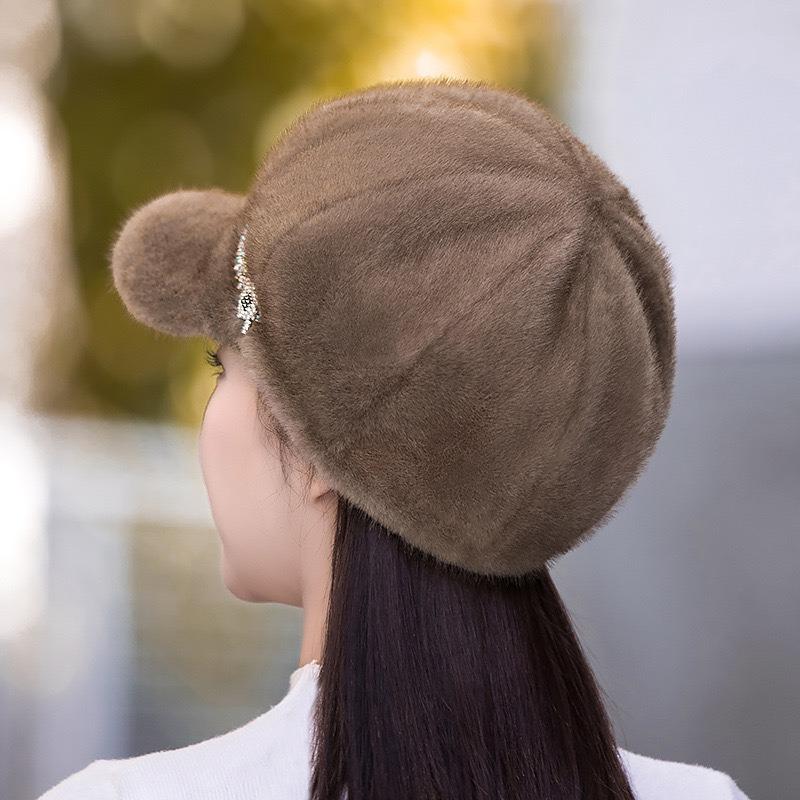 Autumn Winter Hats For Women Solid Color Plain Octagonal Cap Ladies Casual Faux Fur Women Caps