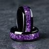 Fashion 8mm Men Stainless Steel Rings Inlay Galaxy Style Purple Abalone Shell Rings For Men Wedding Engagement Band Jewelry Gift