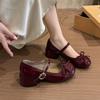 French Flat-bottomed Bow Mary Jane Small Leather Shoes Women's 2025 Spring New Versatile Gentle Matching Skirt Single Shoes