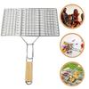 Stainless Steel Fish Grill Baskets Folding BBQ Grilling Basket for Outdoor Grill Vegetables