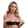 Womens Sexy Lingerie Adjustable Straps Underwire Bralette Lace Push Up Balconette Bra Underwear