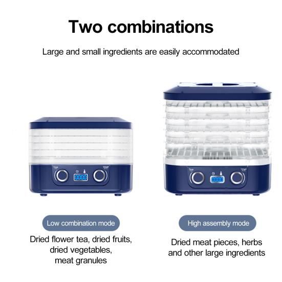 Temperature Control Food Dehydrator Machine with Adjustable Timer BPA-Free Large Capacity 5 Layers US Plug Food Fruit Dehydrator