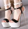 Fashion Summer 16cm High Heels Sandals Women Sexy Peep Toe Platform Ankle Buckle Strap Super-high Heel Shoe Party Pumps Gladiator Sandal