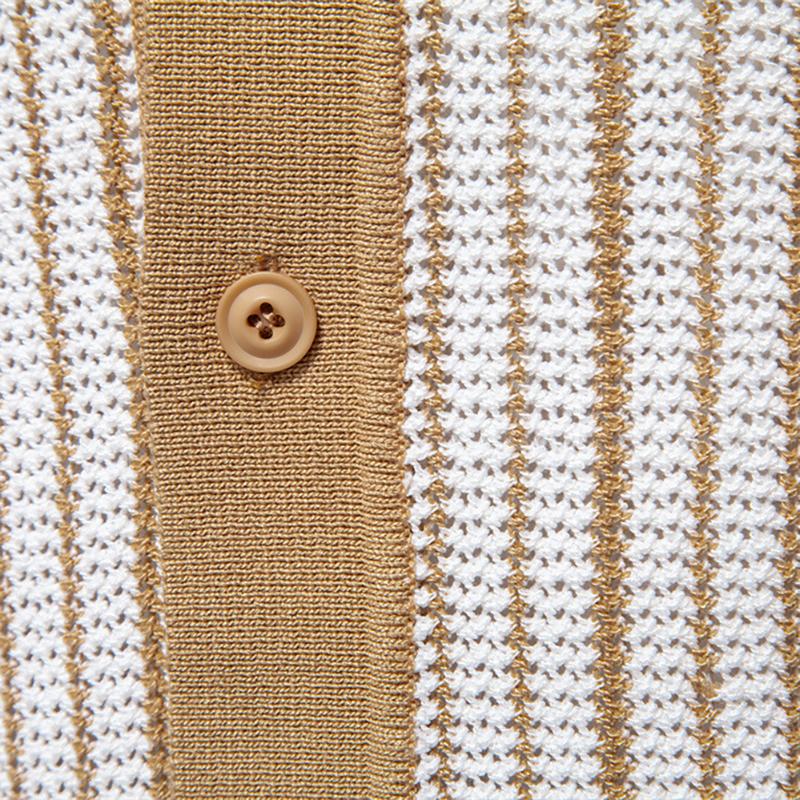 Gant 2025 Summer Embroidered New Men's Short Sleeve Knitted Polo Stripe Fashion Business Polo Shirt for Men