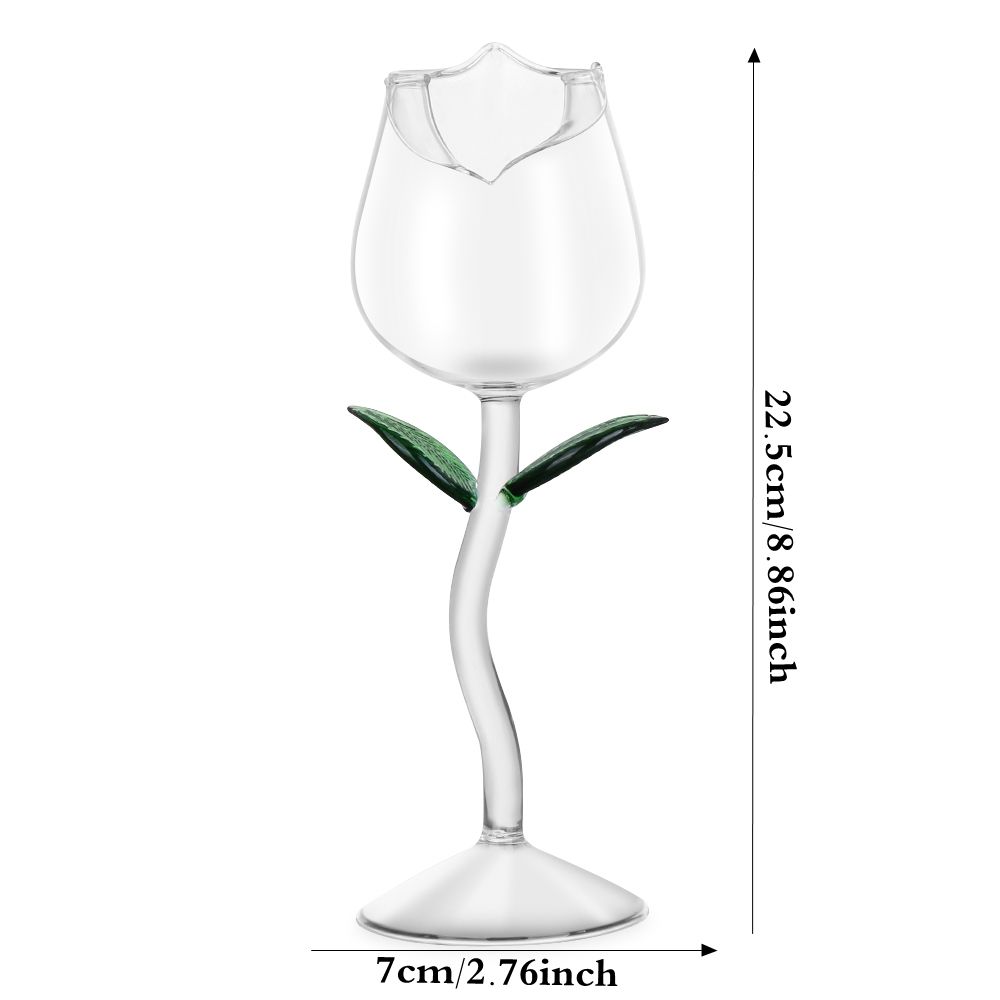 For Party Home Decor Juice Cocktail Champagne Glass Rose Flower Shape Red Wine Glass Goblet