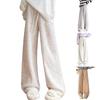 Women's Fleece Wide-leg Pants, High-waisted Drape Glutinous Rice Pants, Casual Straight-leg Thickened Woolen Pants