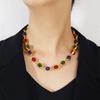 Medieval Vintage Retro Glazed Necklace Color Niche Design High Sense Female Court Temperament Collarbone Chain