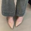 2025 New Spring Models Pointed-toed Thin-heeled Medium-heeled Shallow-mouth Single Shoes Soft-soled Fashionable Versatile Women's Shoes