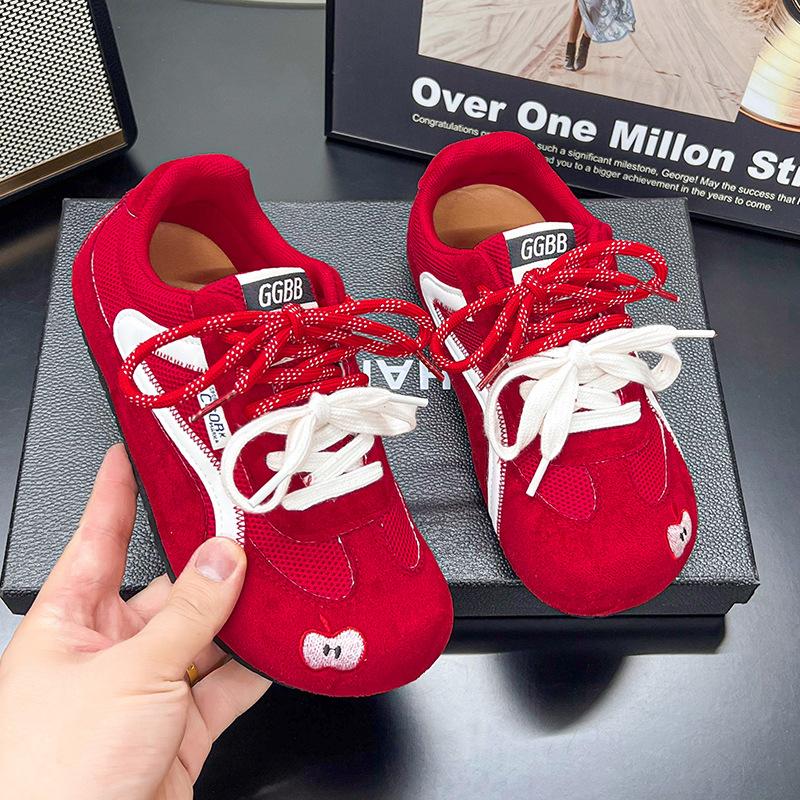 Thin German Training Shoes Women's 2025 Summer New Thick-soled Inner Height Increase Breathable Mesh Forrest Gump Shoes Popular Sports Board Shoes