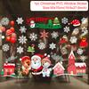 Cartoon Christmas Window Glass Stickers 2025 Christmas Decoration for Home Living Room Wall Decor 2025 Happy New Year Stickers