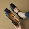 Women Flats Mary Jane One Strap Buckle Shoes Woman Sheepskin On Flat Heel 2CM French Style Spring Autumn Vintage Simple Shoes