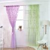 1PC Window Decor Window Curtain Pastoral Style Transparent Curtains Voile Curtains Wicker Leaves
