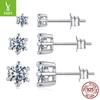 1 Carat Mozzarella Six-Claw Stud Earrings, Luxury High-End S925 Sterling Silver D-Color Mozzarella Earrings.