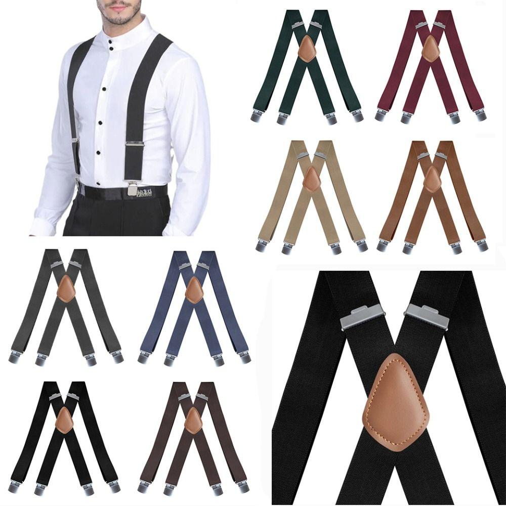 3.5cm Wide Men's Suspenders Adjustable Trouser Straps Belt Casual Braces Suspenders Work Outdoor
