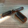 Cat Ear Boar Bristle Hair Brush Amber Foldable Portable Comb Pocket Collapsible Travel Massage Styling Tool Salon Women Gift