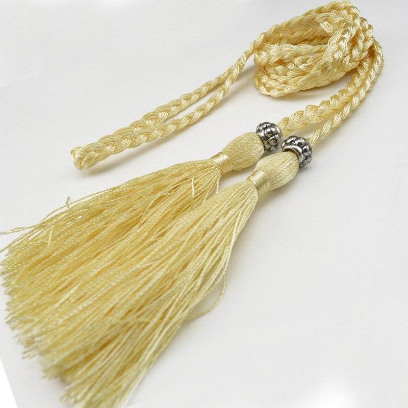 Women's Belt Woven Tassel Waist Strap Student Belt Thin Waist Chain Bow Rope Skirt Knotted Decorative Korean Style