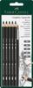 Faber-Castell Watercolor Graphite Pencils, 5 Hardnesses, Blister Set with Brush