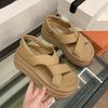 Thick-soled Roman Sandals Women's 2025 Summer New Thick-soled Muffin Fashion Height Increase with Skirt Versatile Temperament Beach Shoes
