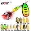 FTK 1pc Spinner Bait 7.5g 12g 17.5g Hard Spoon Bass Lures Metal Fishing Lure With Feather Treble Hooks For Pike Fishing