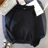 Women's Fashion Casual Solid Color Hooded Sweatshirt Loose Sports Tops Pullover