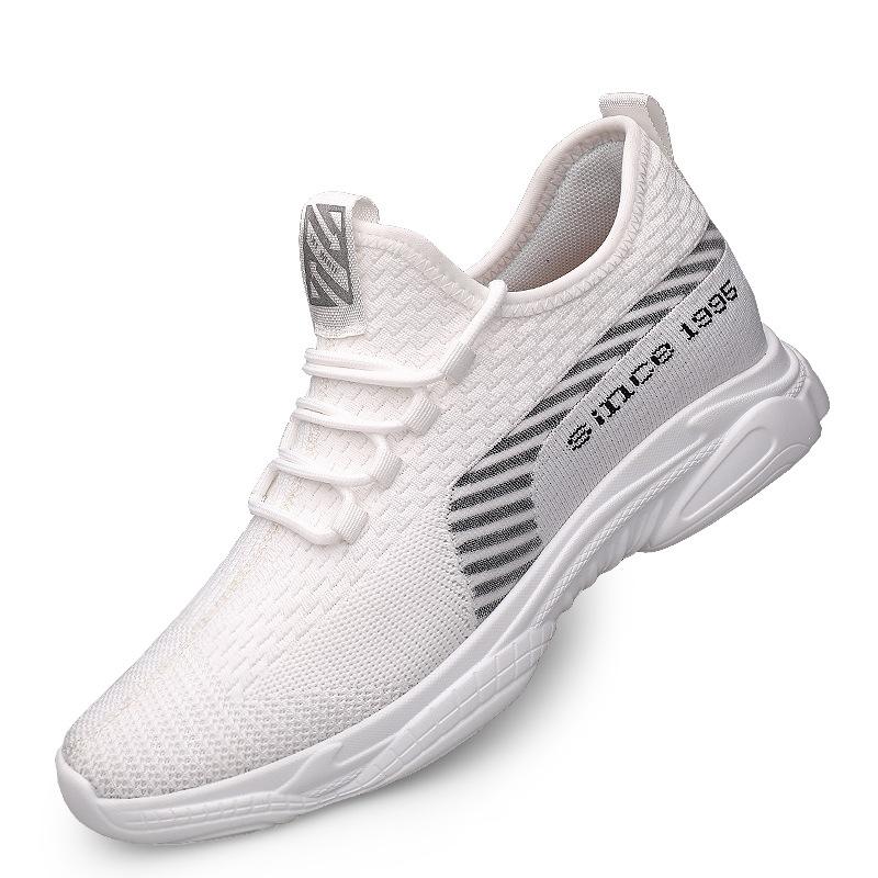 Men's Height Increase 10cm Flying Woven Breathable Sports Shoes Inner Height Increase Men's Shoes 8 Height Increase Casual Board Shoes Tide