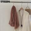 Sweet Scarf Lace Solid Color Cotton Hemp Solid Color Autumn Scarf Travel Shawl for Women